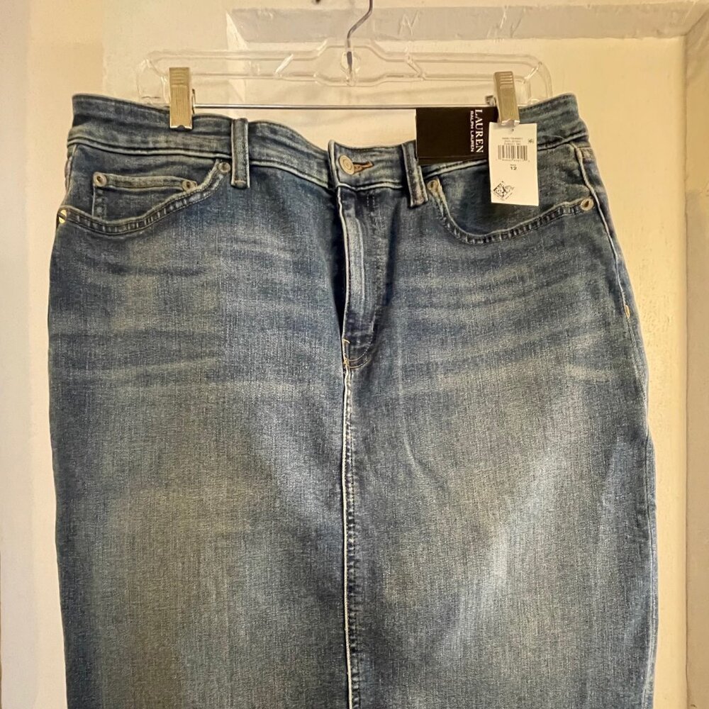 Ralph Lauren Jean Skirt Pencil Style US Size 12